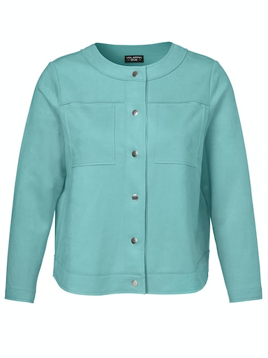 Via Appia Due Faux Suede Jacket in Green