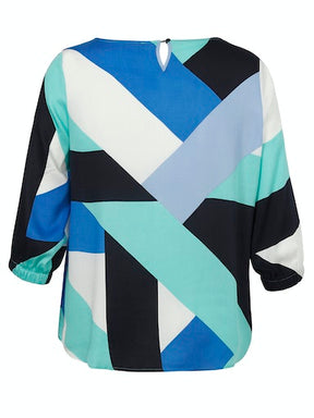 Via Appia Due Printed Top in Blue