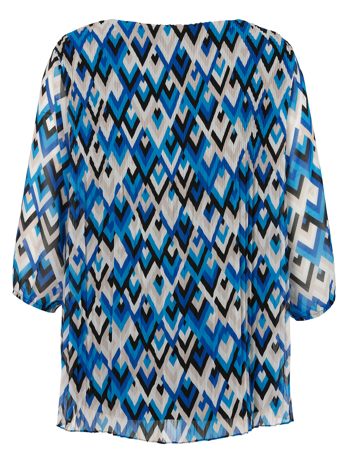 Via Appia Due Geometric Print Top in Blue