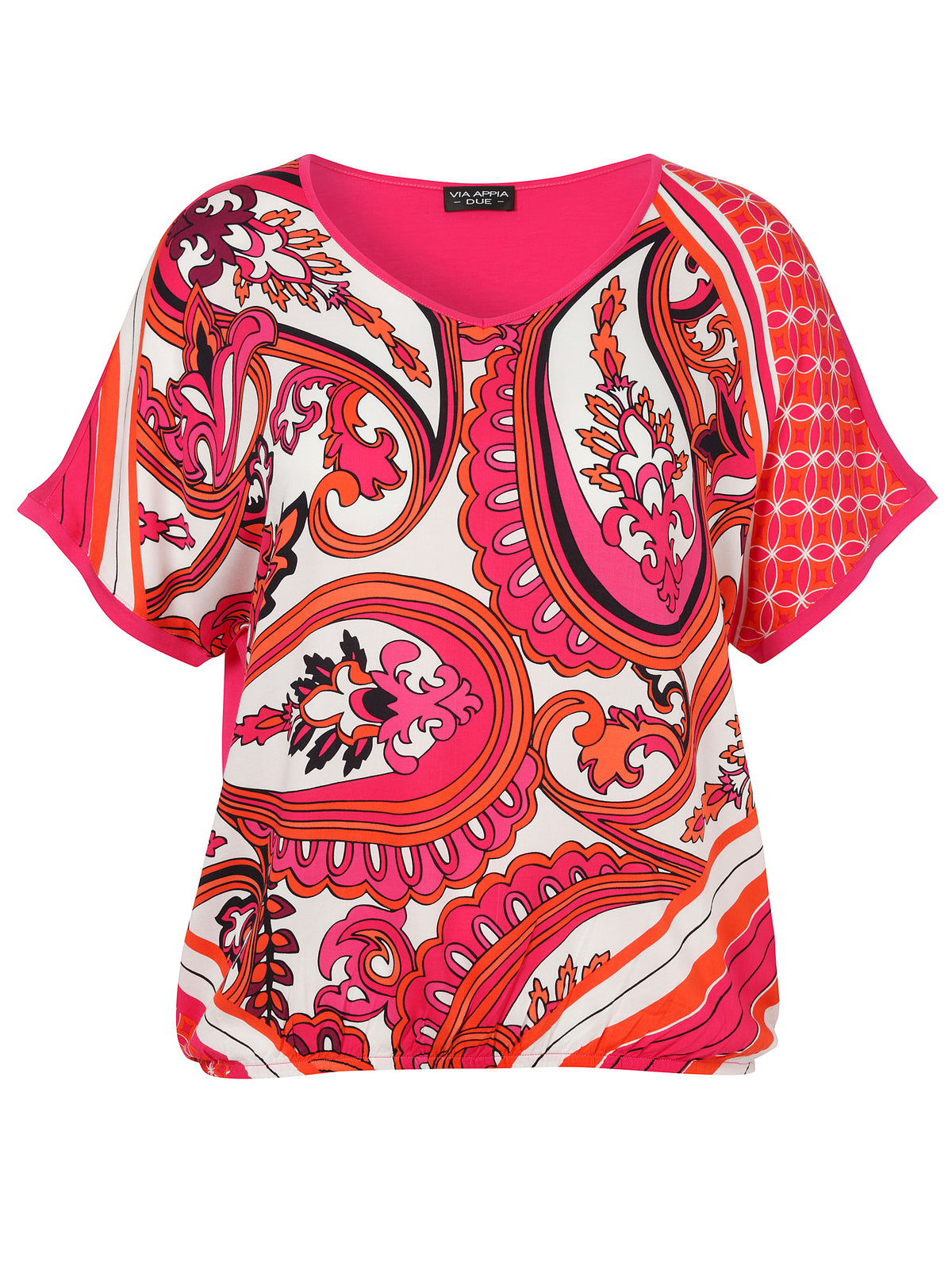 Via Appia Due Orange and Pink Top