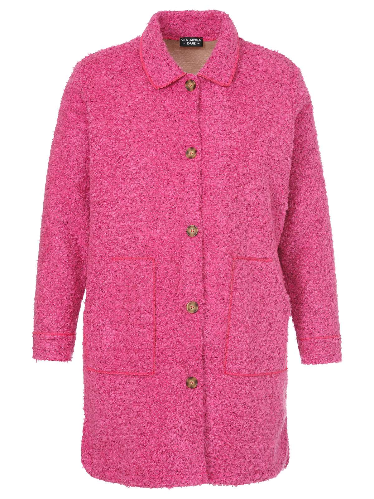 Via Appia Due Textured Coat in Pink