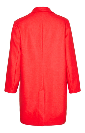 Vero Moda Curve Mari Coat in Fiery Red