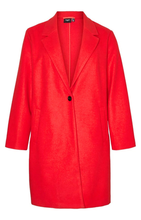Vero Moda Curve Mari Coat in Fiery Red