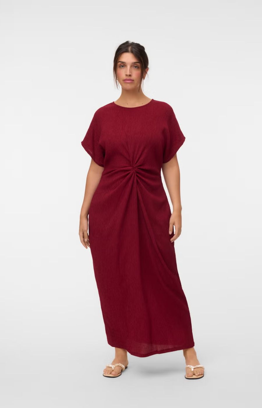 Vero Moda Curve Amanda Dress in Wine 