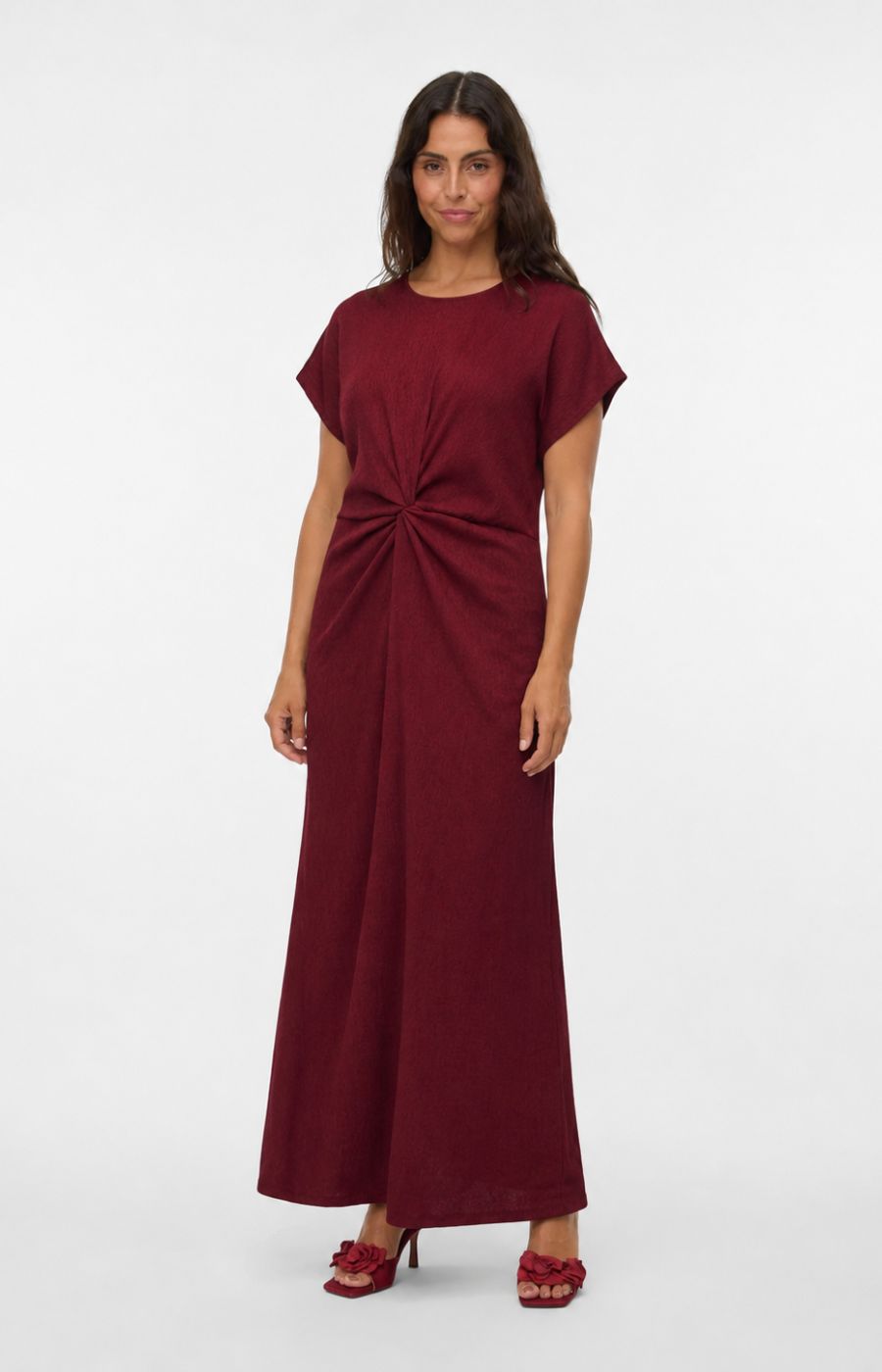 Vero Moda Curve Amanda Dress in Wine 