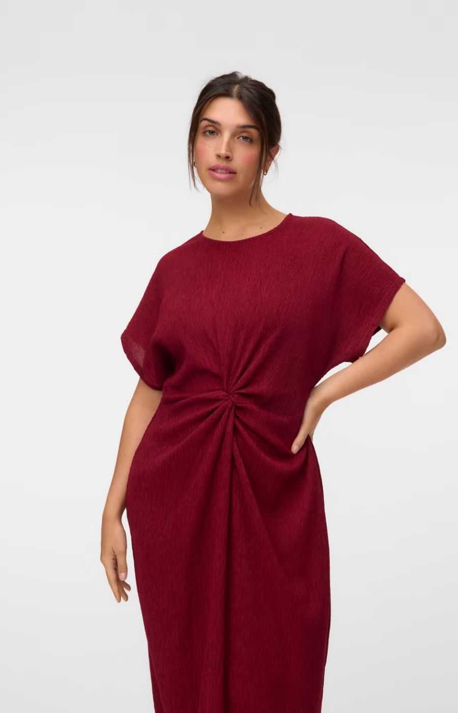 Vero Moda Curve Amanda Dress in Wine 