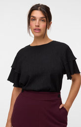 Vero Moda Curve Amanda Top in Black 