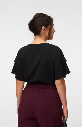Vero Moda Curve Amanda Top in Black 