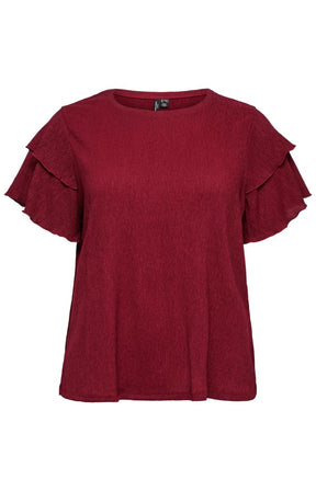 Vero Moda Curve Amanda Top in Wine