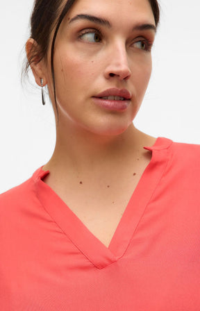 Vero Moda Curve Beauty Top in Coral