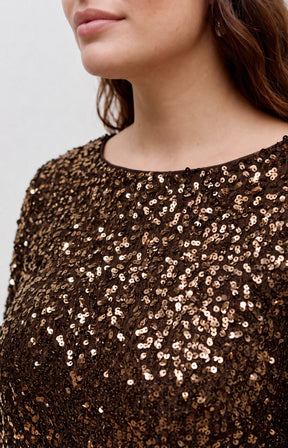 Vero Moda Curve Belle Dress in Chocolate  