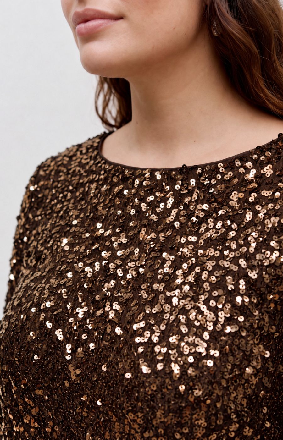Vero Moda Curve Belle Dress in Chocolate  