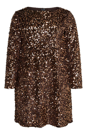 Vero Moda Curve Belle Dress in Chocolate  