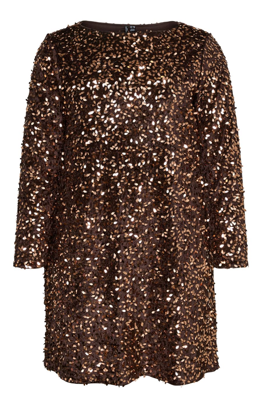 Vero Moda Curve Belle Dress in Chocolate  