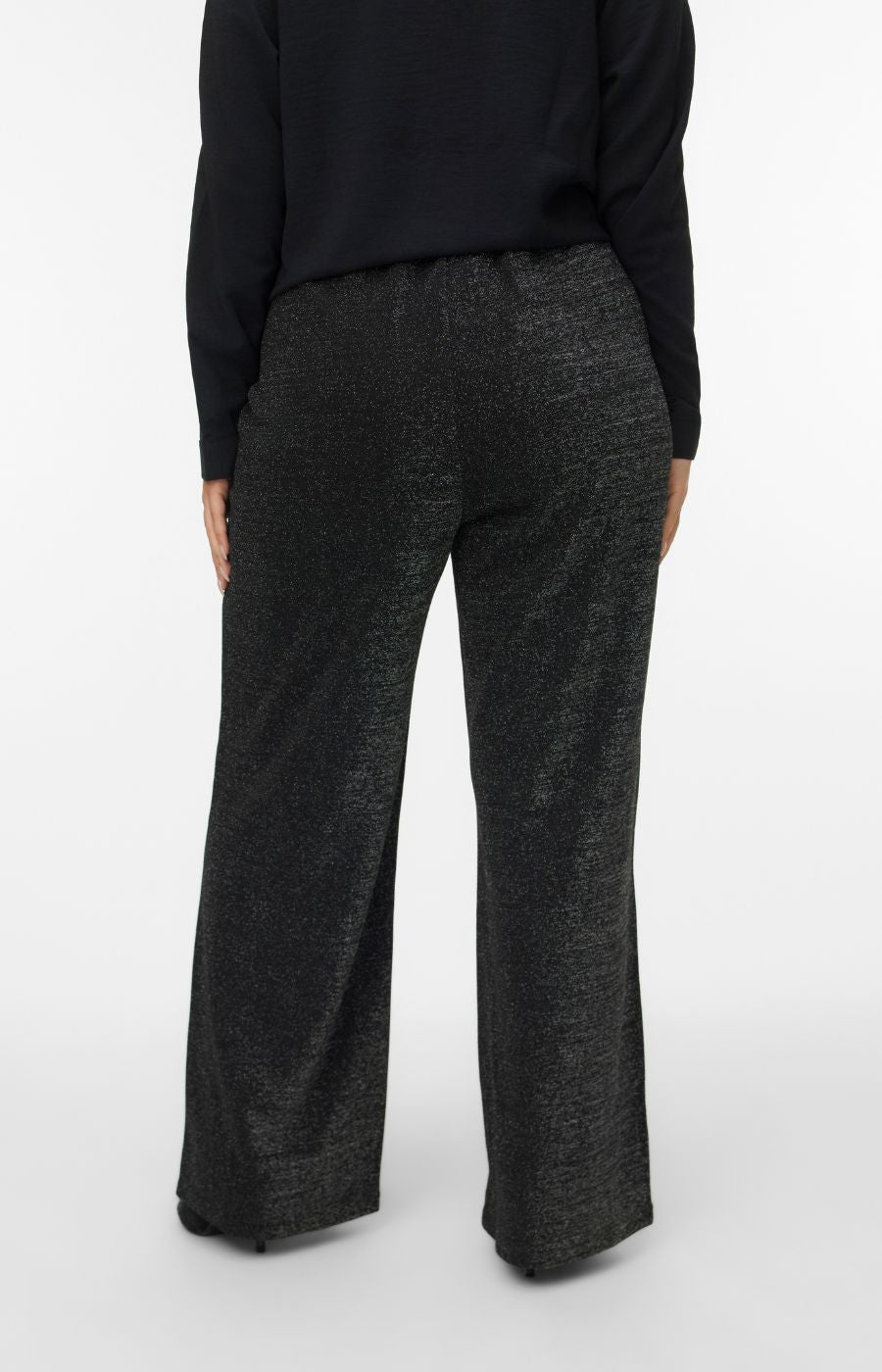 Vero Moda Curve Berlin Trousers in Black Glitter 