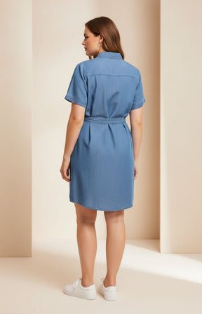 Vero Moda Curve Bree Dress in Denim 