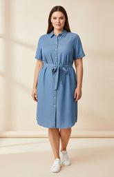 Vero Moda Curve Bree Dress in Denim 