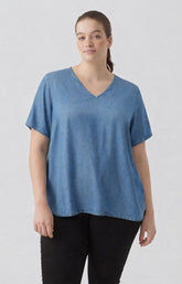 Vero Moda Curve Bree Top in Denim 