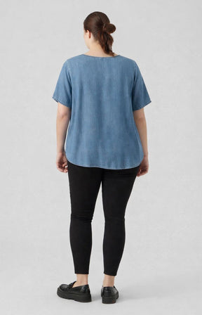 Vero Moda Curve Bree Top in Denim 