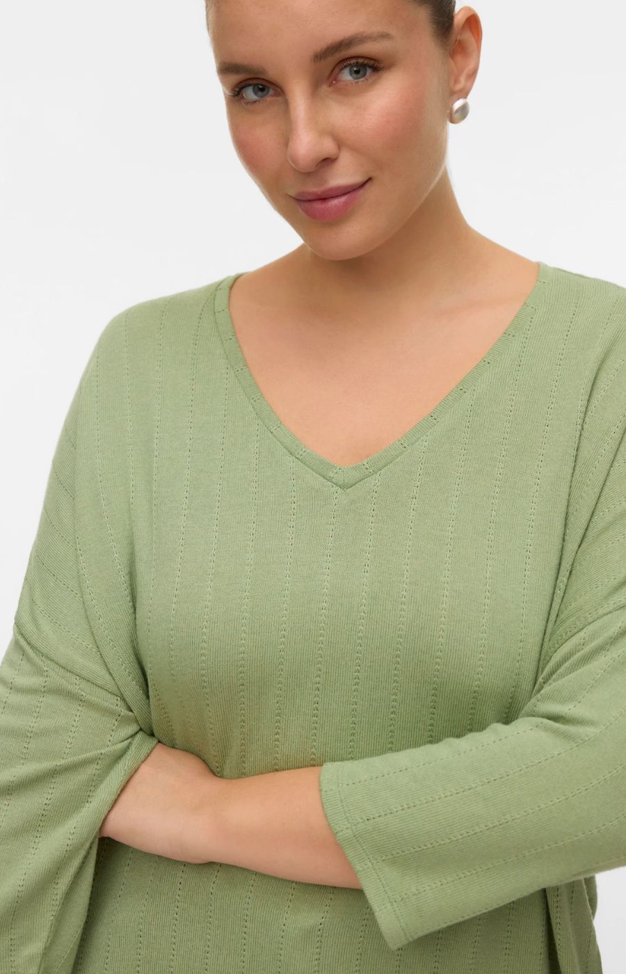 Vero Moda Curve Brianna Top in Green