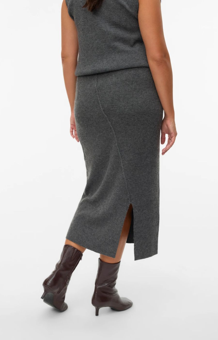 Vero Moda Curve Brisa Skirt in Grey