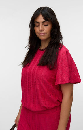 Vero Moda Curve Cassandra Top in Pink 