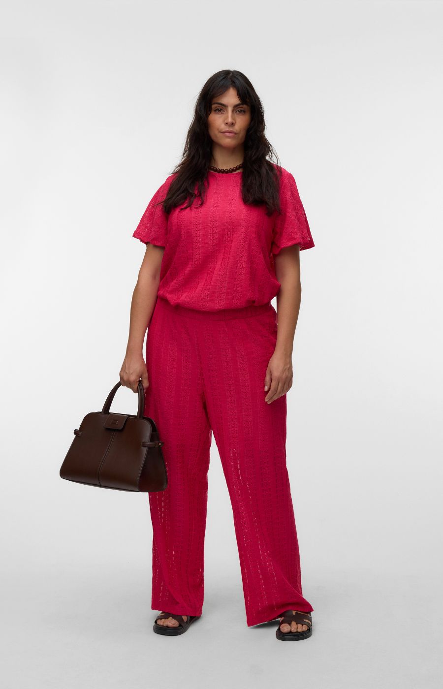 Vero Moda Curve Cassandra Trousers in Pink 