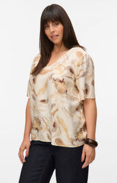 Vero Moda Curve Cille Top in Beige
