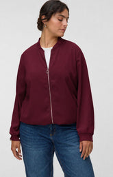 Vero Moda Curve Coco Bomber Jacket in Wine 