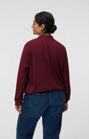 Vero Moda Curve Coco Bomber Jacket in Wine 