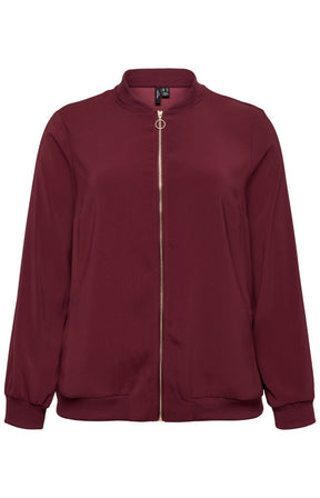 Vero Moda Curve Coco Bomber Jacket in Wine 