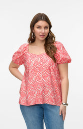 Vero Moda Curve Dana Top in Coral