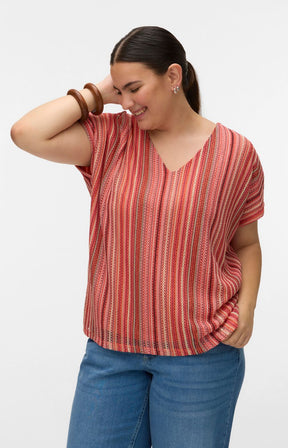 Vero Moda Curve Demi Top in Coral 