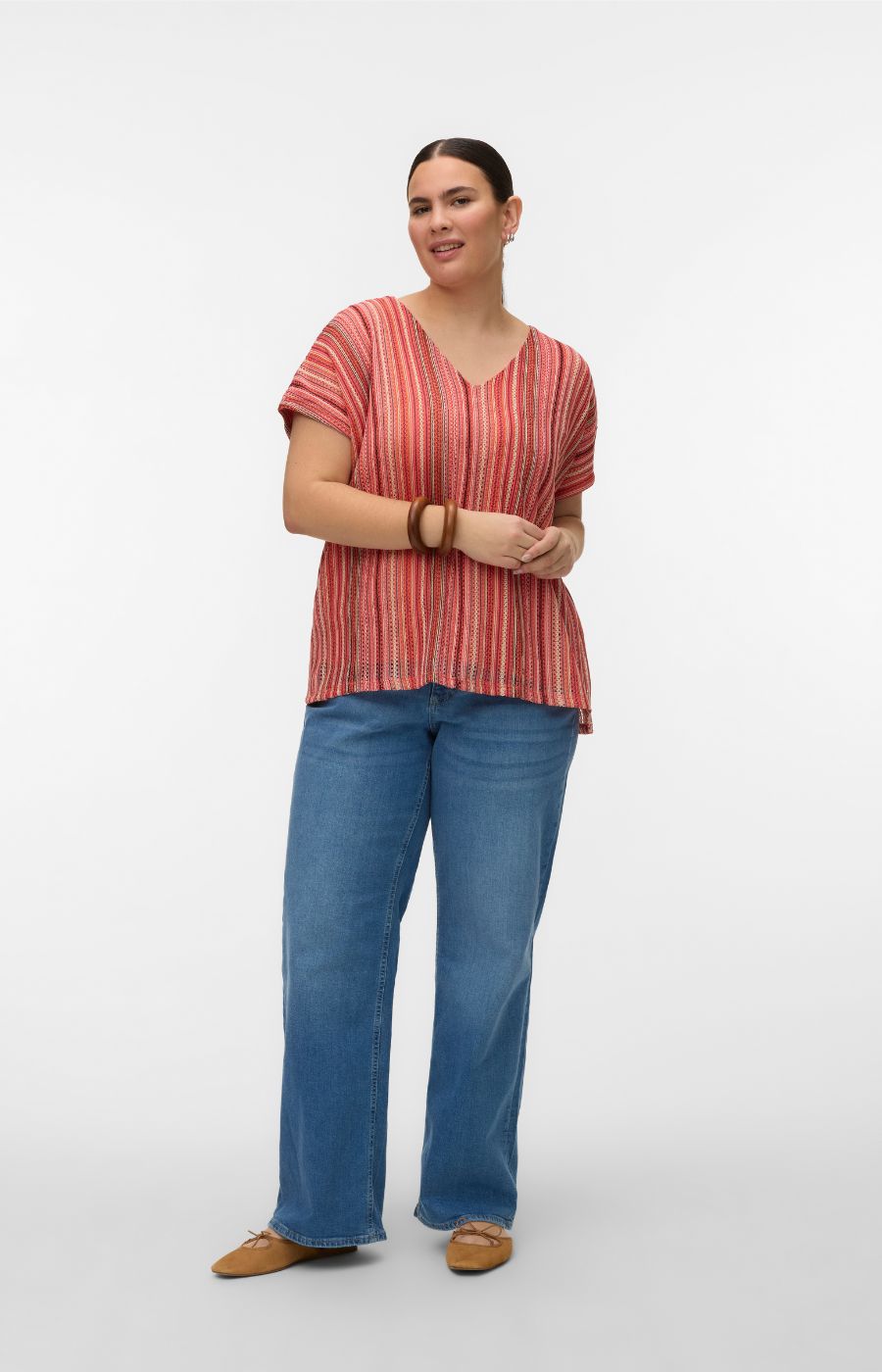 Vero Moda Curve Demi Top in Coral 