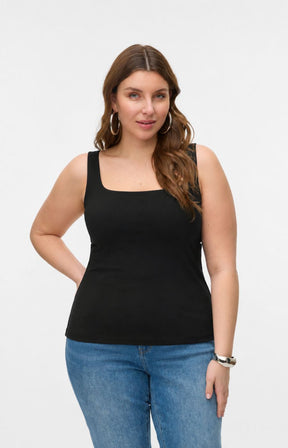 Vero Moda Curve Ditte Top in Black 