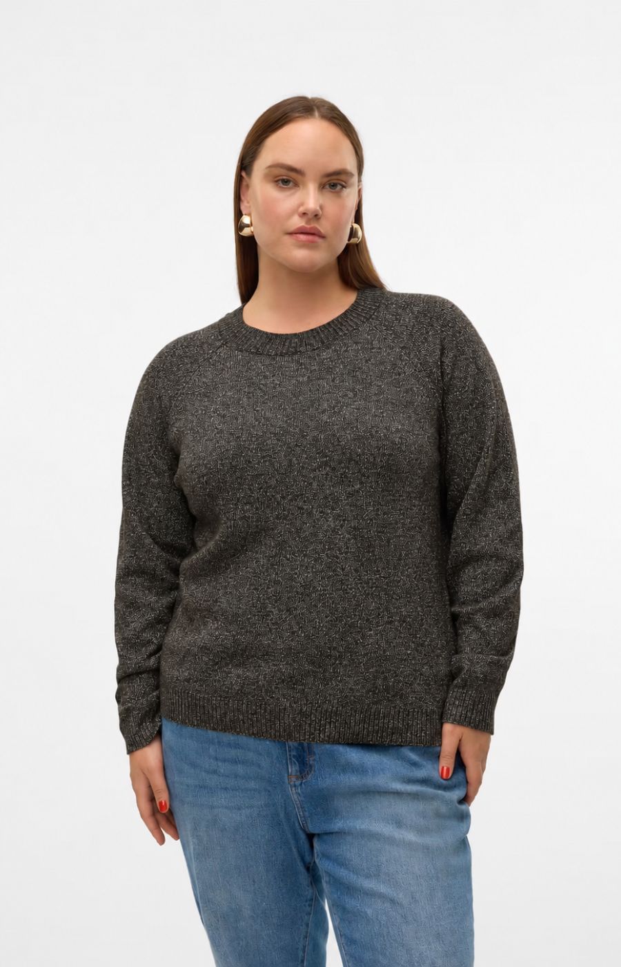Vero Moda Curve Doffy Jumper in Chocolate 