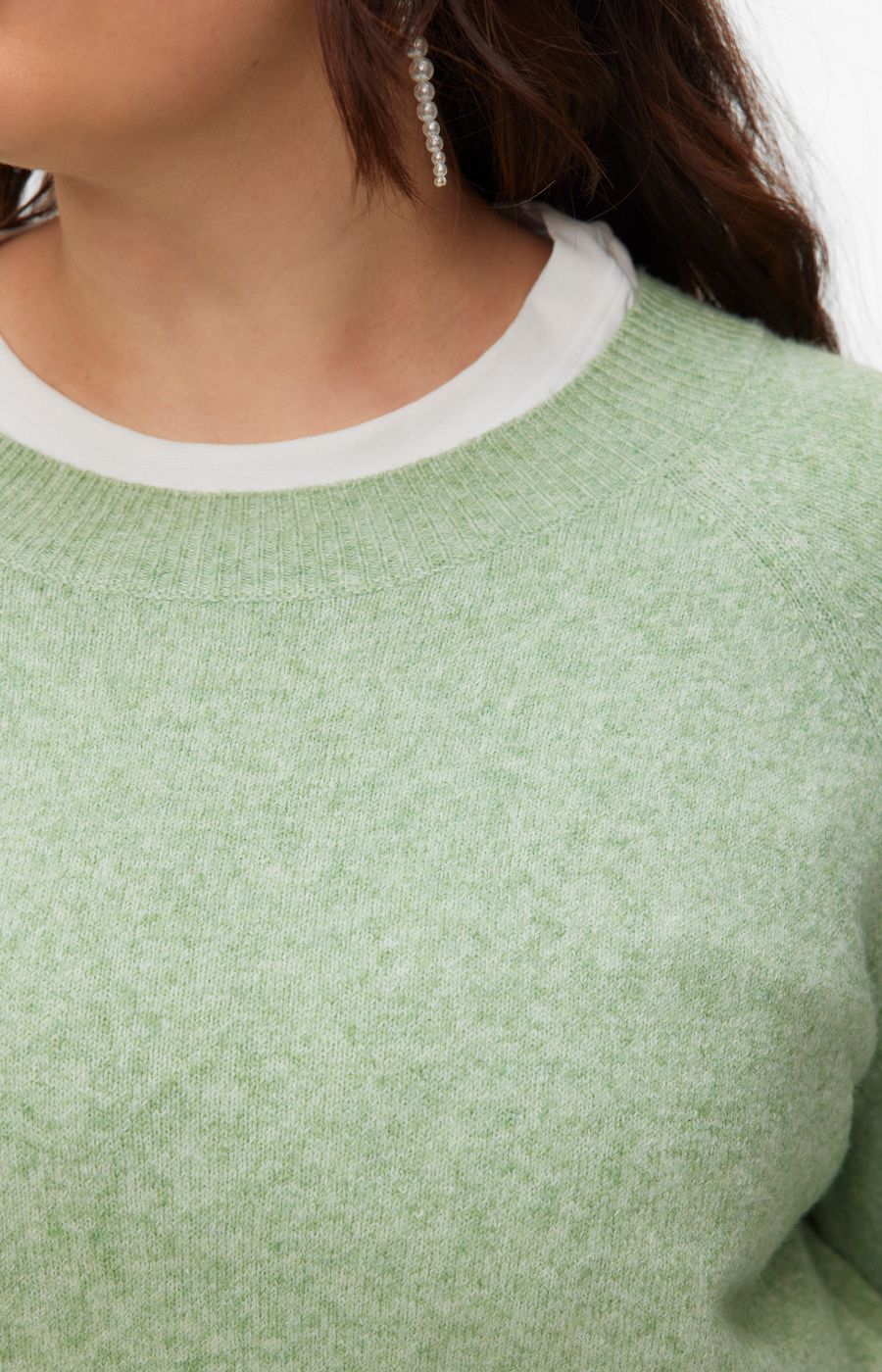 Vero Moda Curve Doffy Knit Jumper in Green