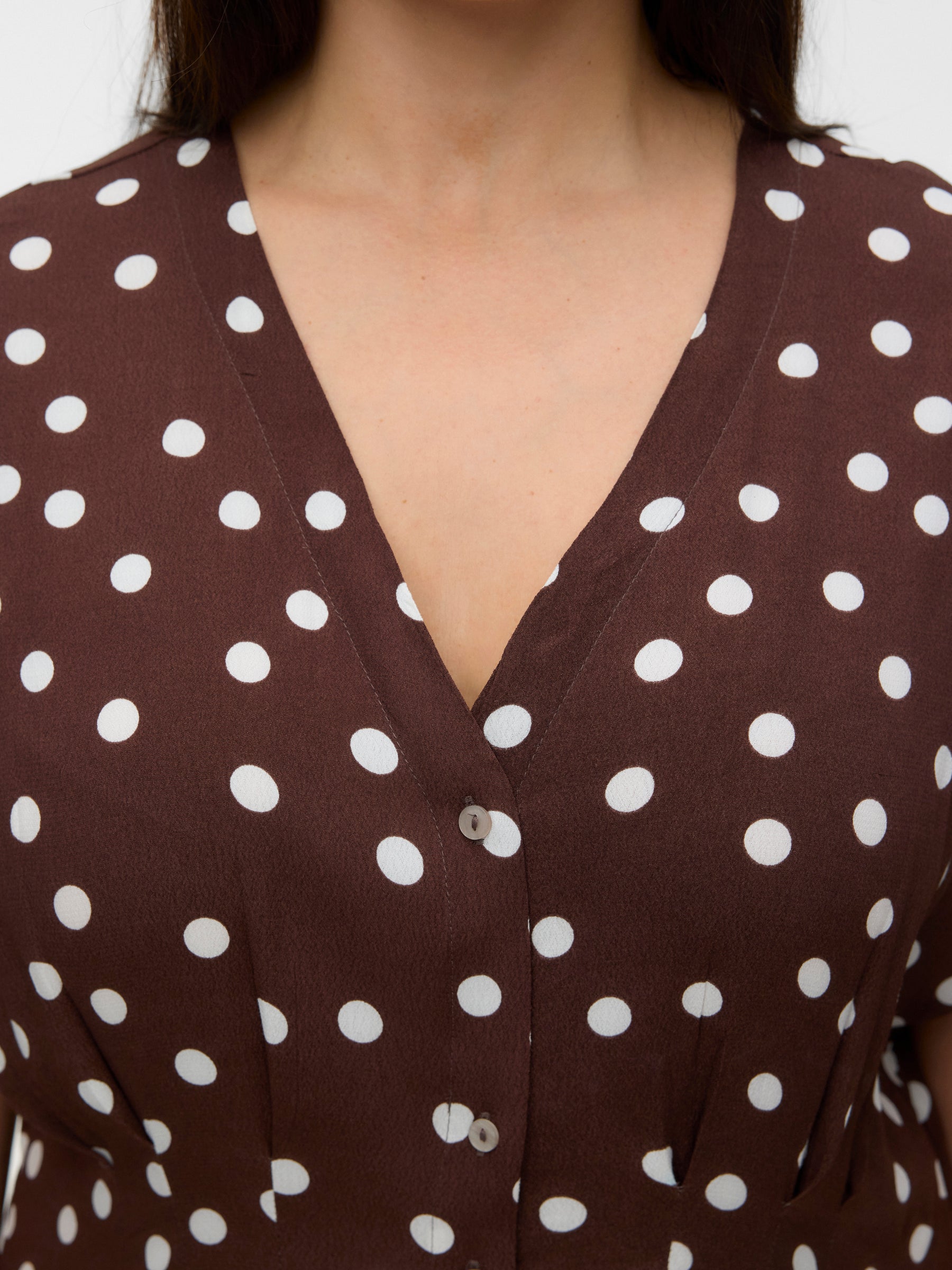 Vero Moda Curve Elisa Dress in Brown 