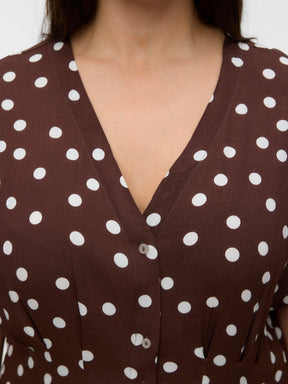 Vero Moda Curve Elisa Dress in Brown 