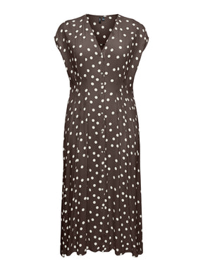 Vero Moda Curve Elisa Dress in Brown 