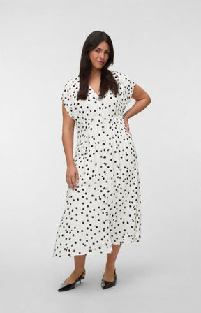 Vero Moda Curve Elisa Dress in White 