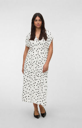 Vero Moda Curve Elisa Dress in White 