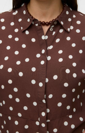 Vero Moda Curve Elisa Shirt in Brown 