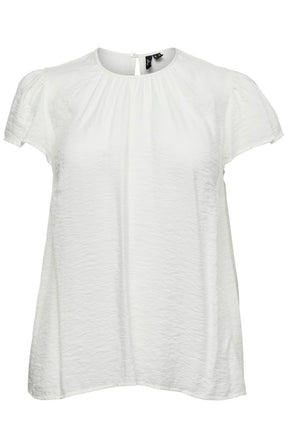 Vero Moda Curve Flores Top in White 