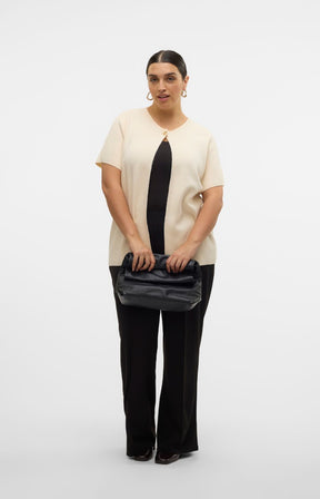 Vero Moda Curve Gold Cardigan in Beige
