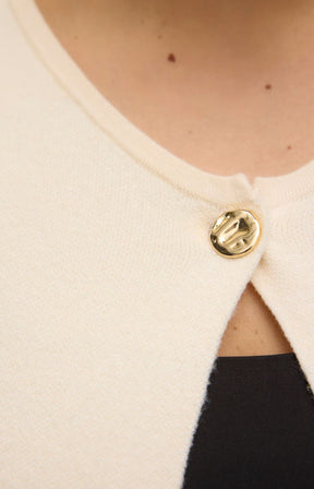 Vero Moda Curve Gold Cardigan in Beige