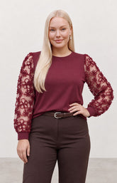 Vero Moda Curve Hali Top in Wine