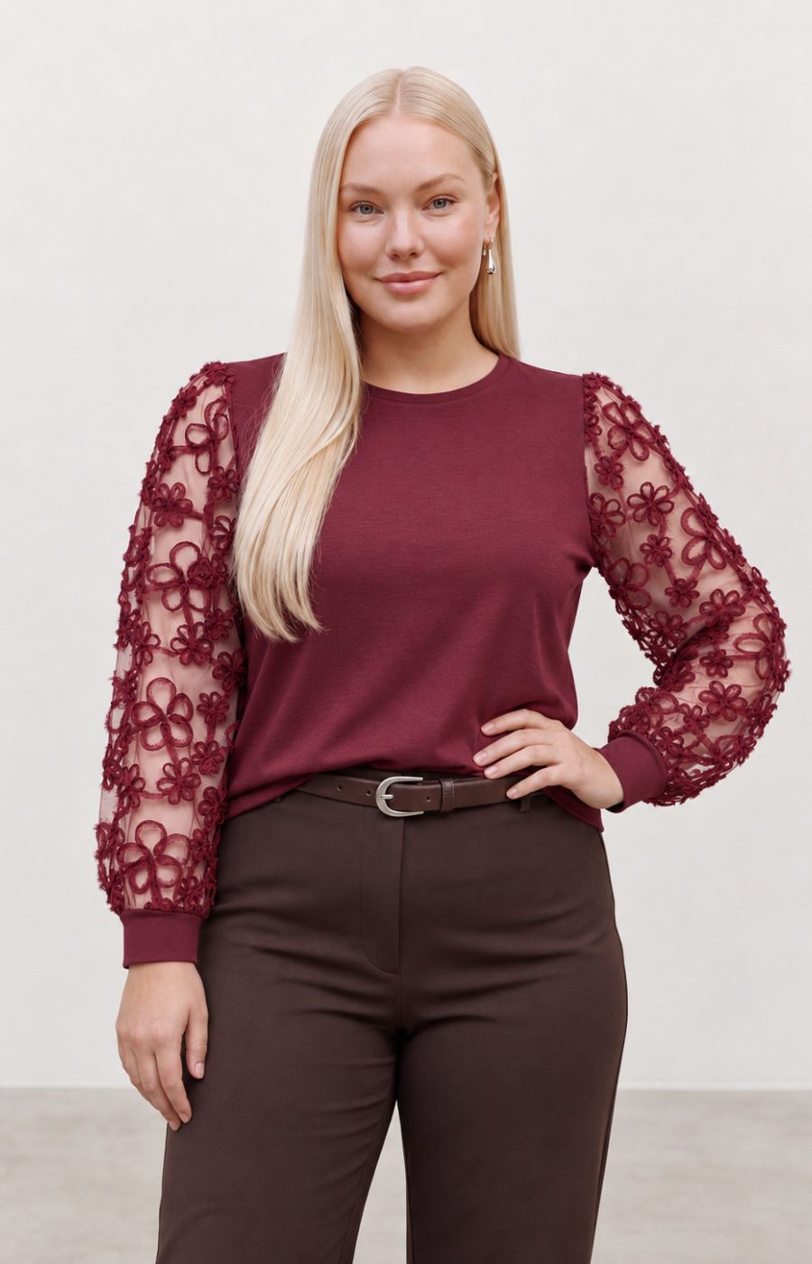 Vero Moda Curve Hali Top in Wine