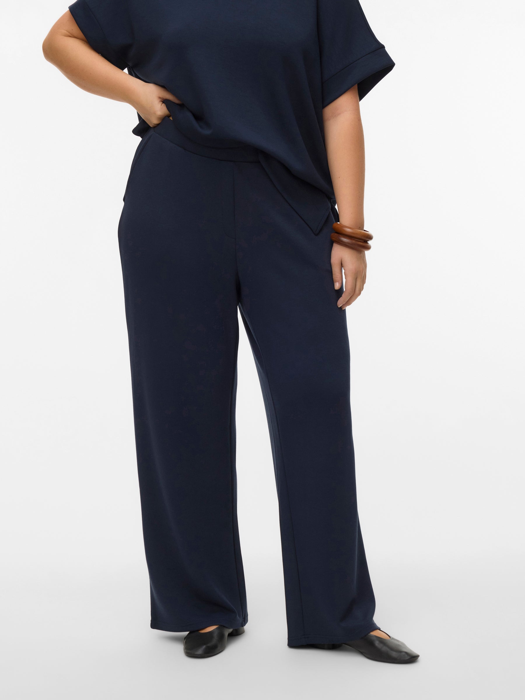 Vero Moda Curve Hali Trouser in Navy