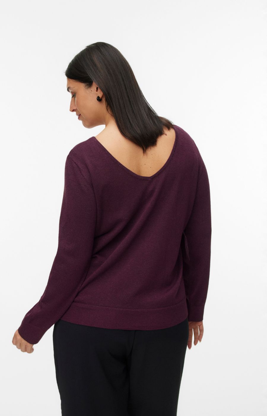 Vero Moda Curve Happy 2 Way Jumper in Wine
